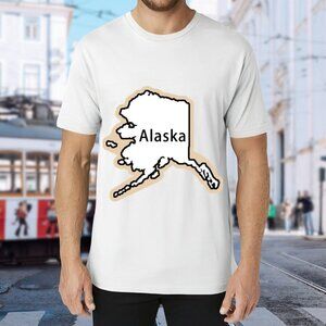 Alaska State Outline Graphic Tee - White